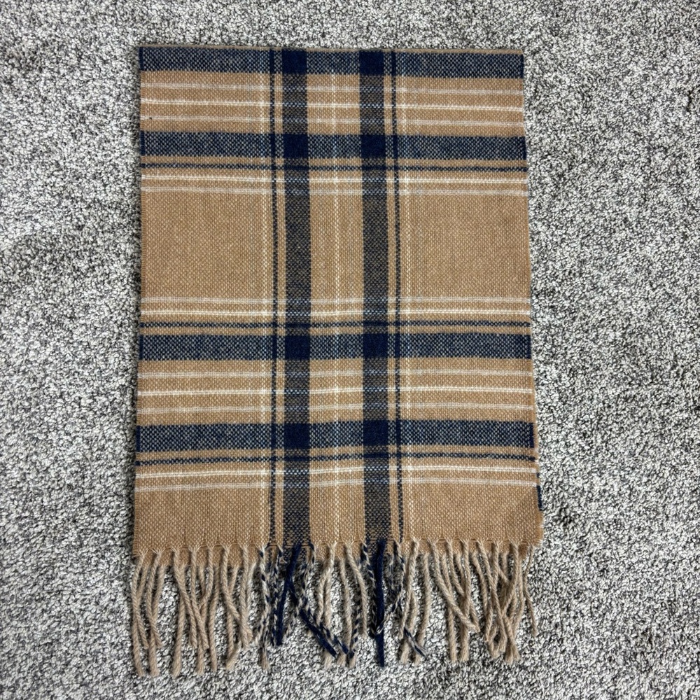 Cashmere Blend Made in Italy Plaid Scarf with‎ Tassels